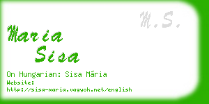 maria sisa business card